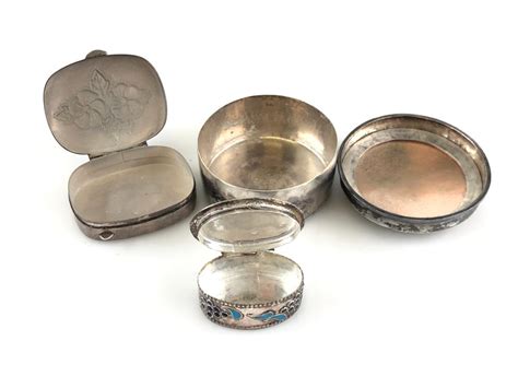 old metal silver pill box leaves|old pill boxes for sale.